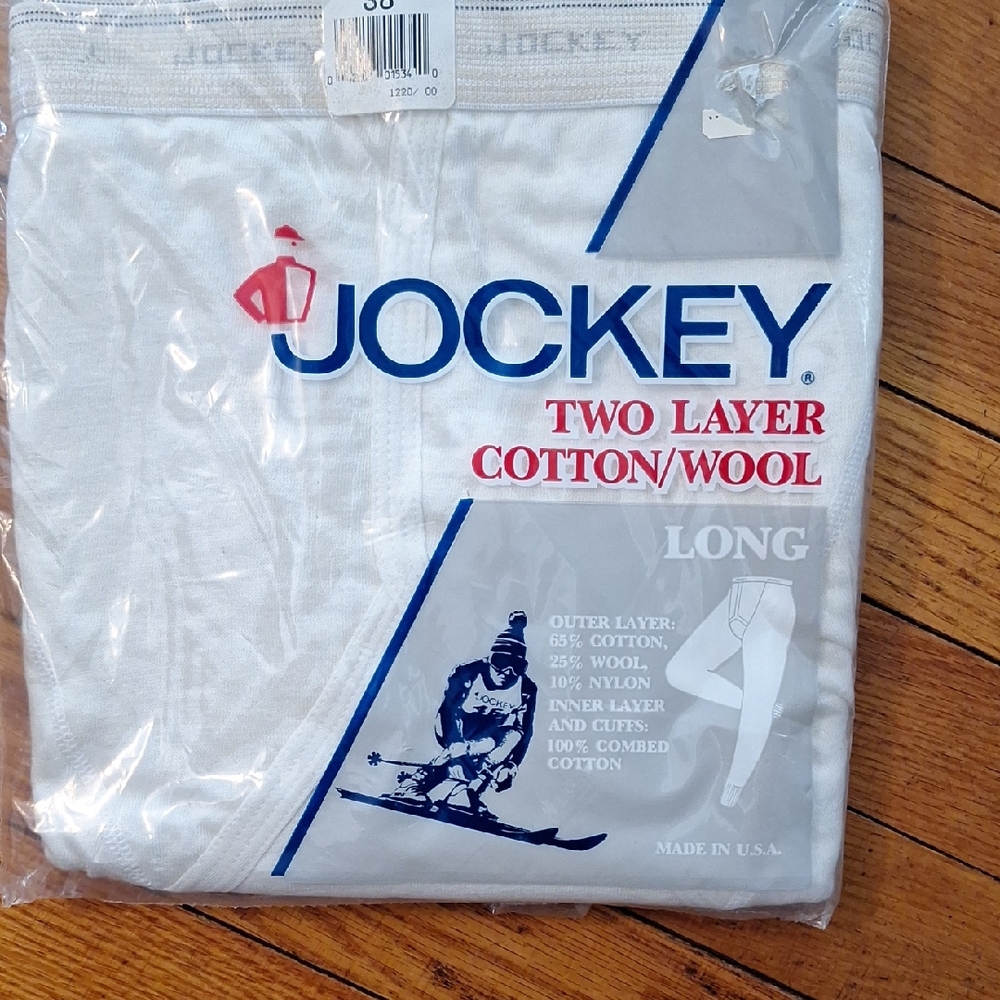 Vintage Jockey Men's Two Layer Cotton/Wool Long Underwear - Light Gray